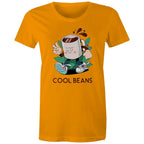 Cool Beans, Coffee - Womens T-shirt Orange Womens T-shirt Coffee Printed In Australia