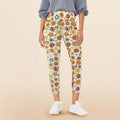 70's Style Floral Women's High Waist Pockets Yoga Leggings