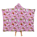Fast Food Kids Hooded Blanket 100cm x 130cm white 40"×50" Kids Hooded Blanket Food Printed Offshore
