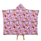 Fast Food Kids Hooded Blanket 100cm x 130cm white 40"×50" Kids Hooded Blanket Food Printed Offshore