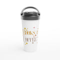Books And Coffee White 15oz Stainless Steel Travel Mug Default Title Travel Mug Coffee Globally Fulfilled Reading