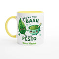 Personalised - You're The Basil To My Pesto, Valentine - White 11oz Ceramic Mug with Colour Inside Ceramic Yellow Personalised 11oz Mug