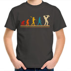 Saxophone Player Evolution - Kids Youth T-Shirt Charcoal Kids Youth T-shirt Music Printed In Australia