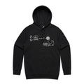 Cat String Theory Physics Men's AS Colour Hoodie Black Mens Hoodie animal Printed In Australia Science