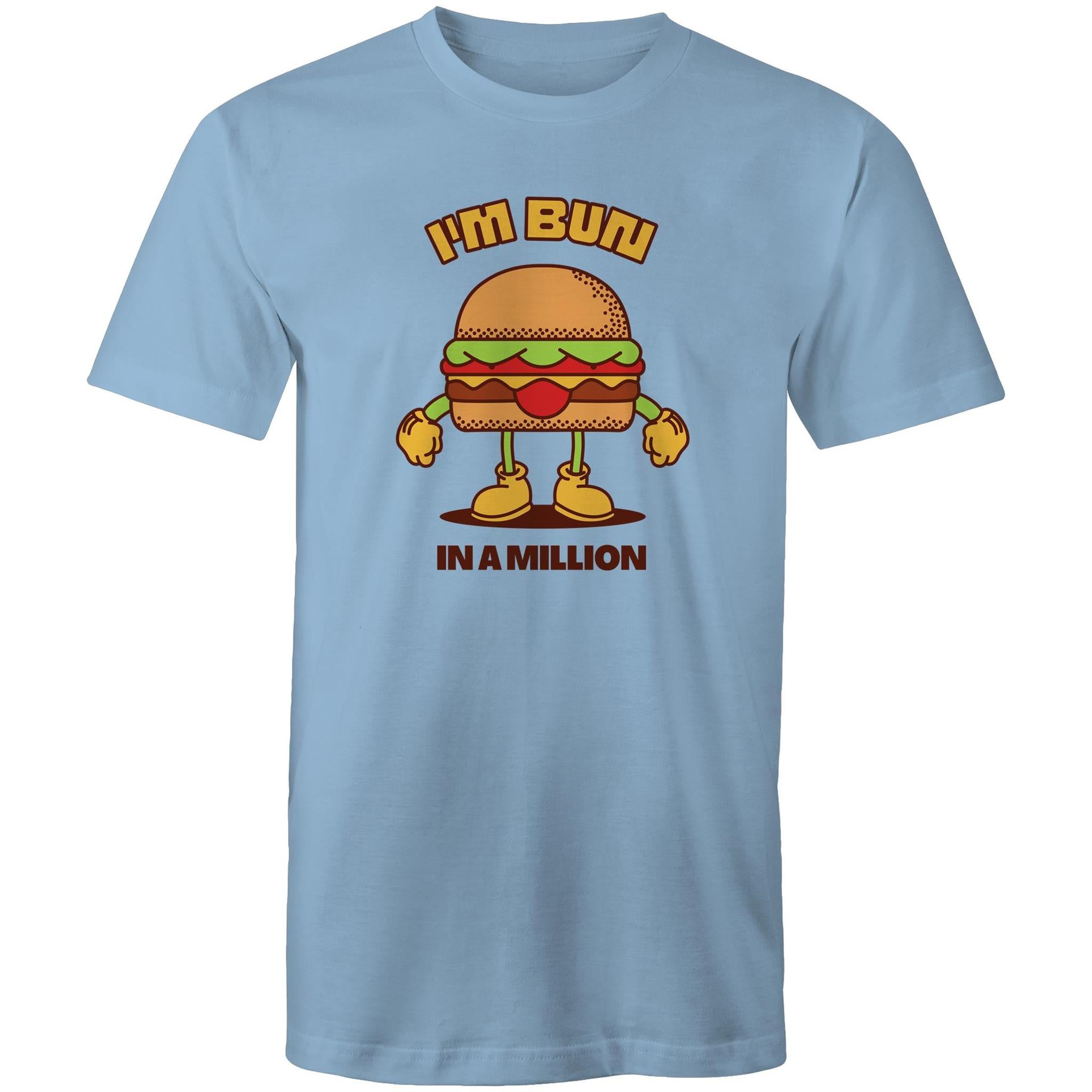 I'm Bun In A Million, Hamburger - Mens T-Shirt Carolina Blue Mens T-shirt Food Printed In Australia