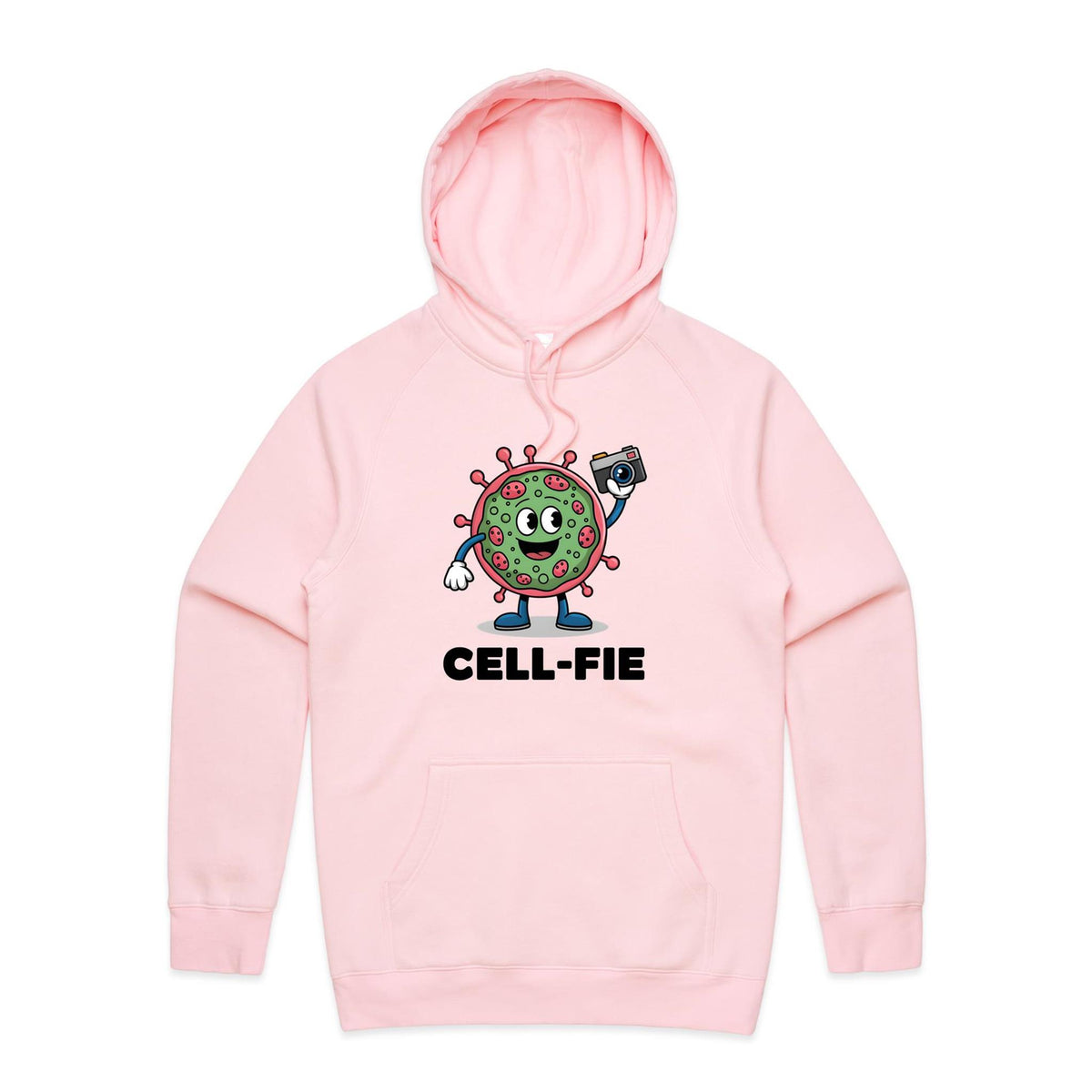Cell-fie Cell Selfie Men's AS Colour Hoodie Pink Mens Hoodie Printed In Australia Science