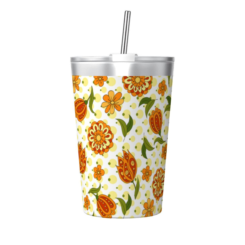 Graphic Floral Small Stainless Steel Travel Mug Cup 12oz/350ml One Size Small Travel Mug Plants Printed Offshore