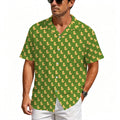 Rubber Ducks On Green Men's Crinkle Hawaiian Shirt