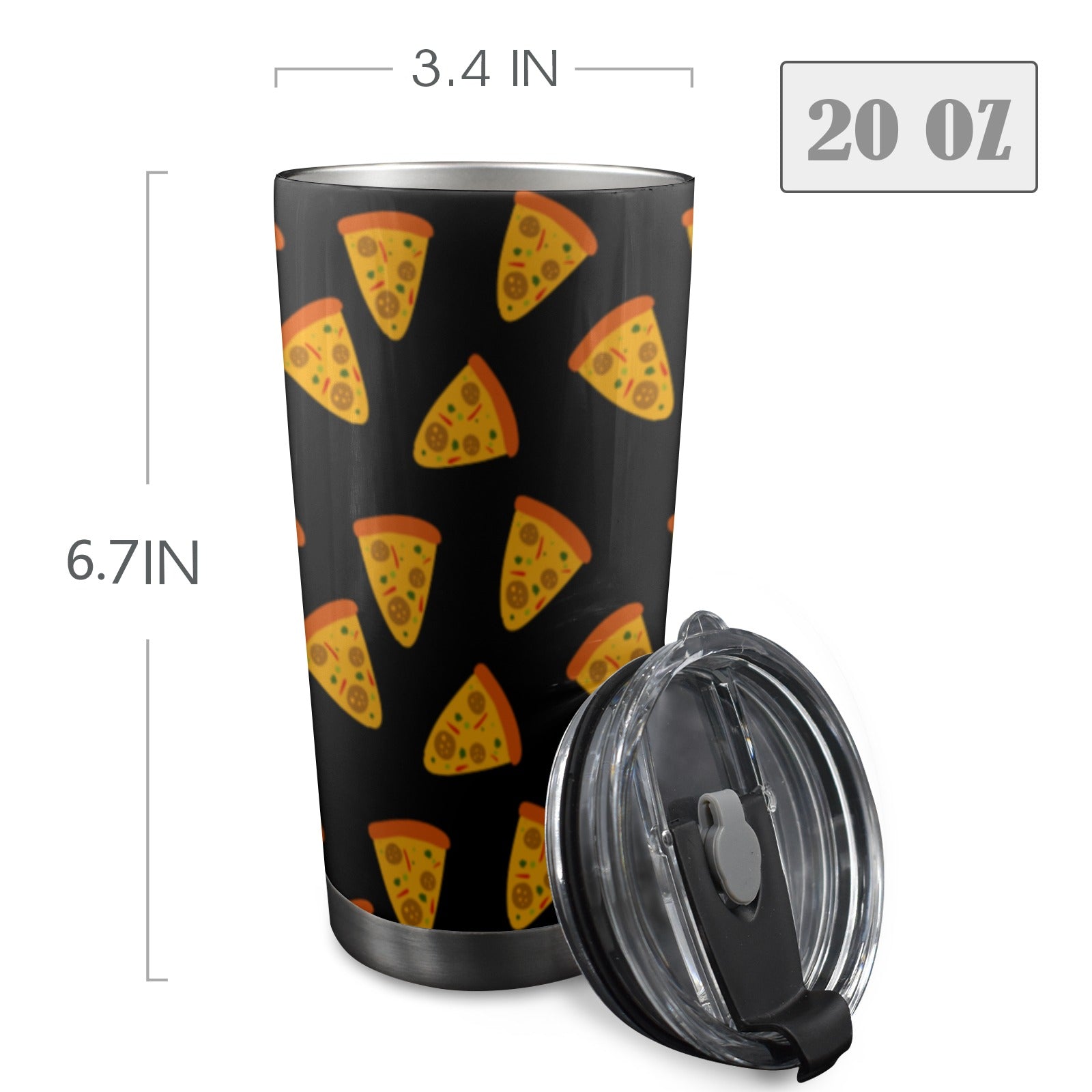 Pizzas - 20oz Mobile Tumbler with Lid (Black Lock) 20oz Travel Mug Food Printed Offshore