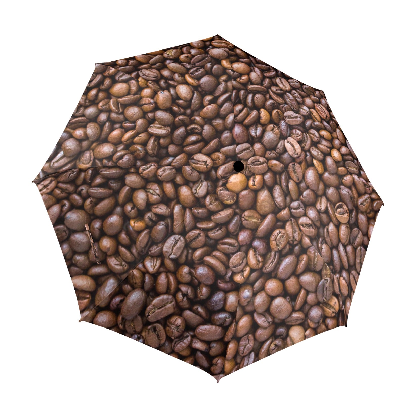 Coffee Beans - Semi-Automatic Foldable Umbrella (Model U12) One Size Semi-Automatic Foldable Umbrella (U12)