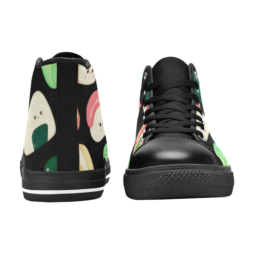 Happy Sushi - Kids High Top Canvas Shoes