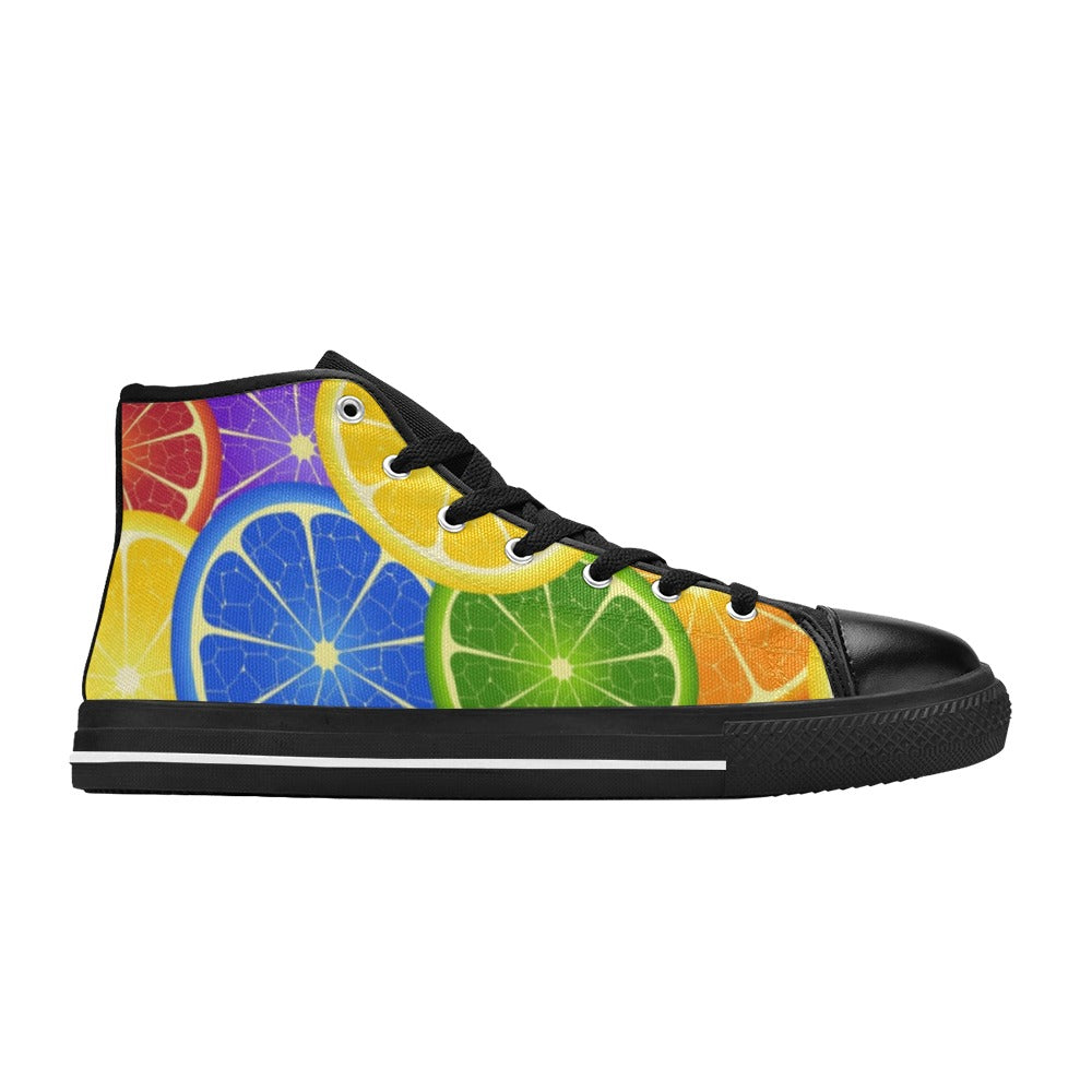 Citrus - Women's High Top Canvas Shoes