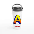 Personalised - Comic Book Initial - White 15oz Stainless Steel Travel Mug Default Title Personalised Travel Mug Customise Globally Fulfilled Initial Name Personalise