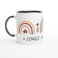 Jingle All The Way, Christmas White 11oz Ceramic Mug with Colour Inside Ceramic Black Christmas Colour Mug Christmas Globally Fulfilled