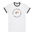 Love The Planet, Turtle Men's AS Colour Ringer Tee White Black Ringer T-Shirt animal Environment Printed In Australia