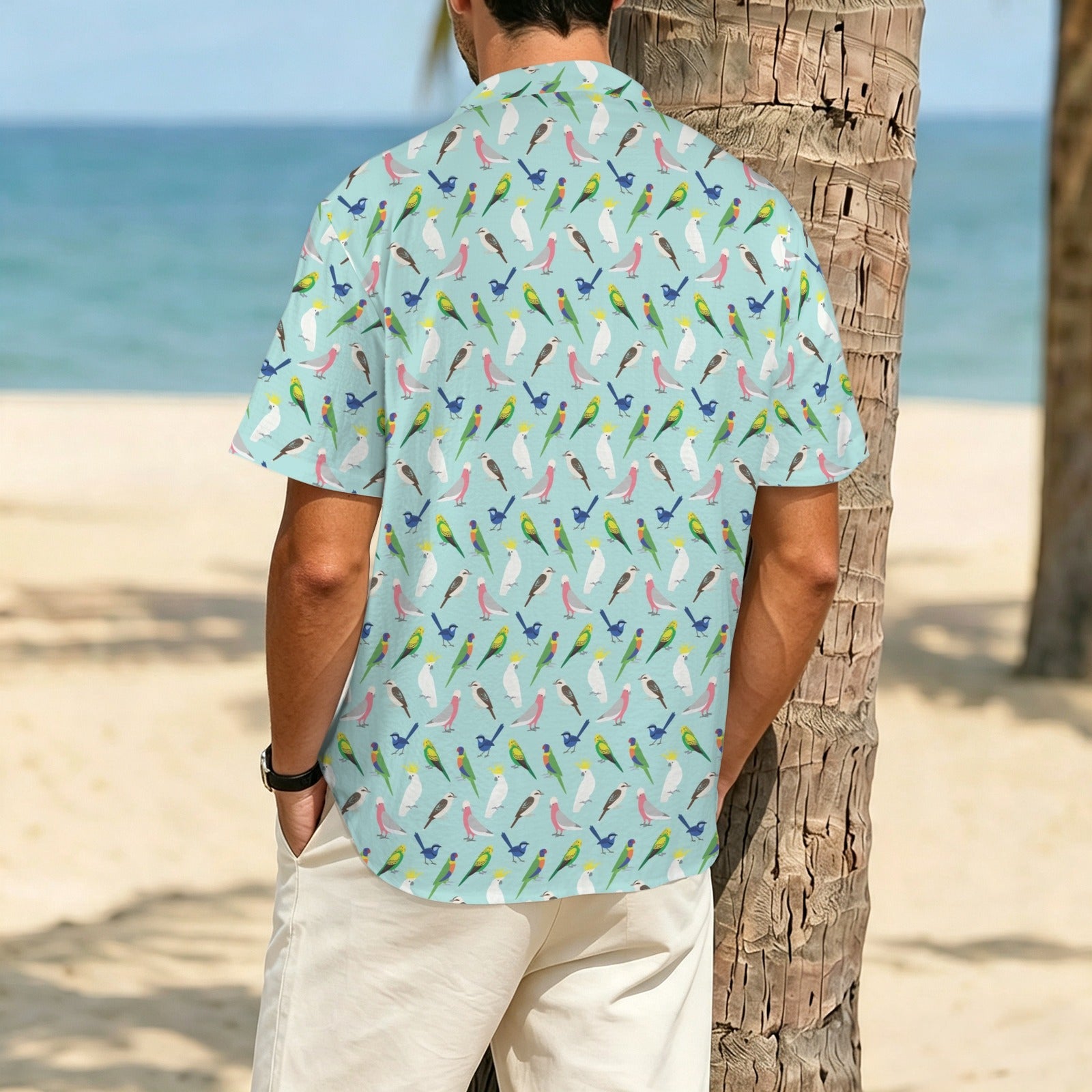 Australian Birds Men's Crinkle Hawaiian Shirt
