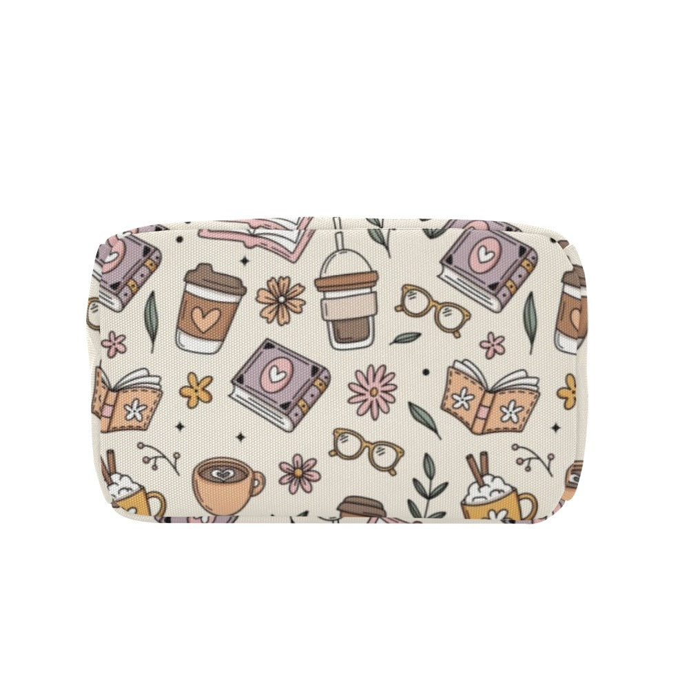 Books And Coffee - Zipper Lunch Bag Zipper Lunch Bag Printed Offshore