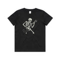 Skeleton Playing Guitar Kid's AS Colour T-shirt Black Kids Youth T-shirt Music Printed In Australia
