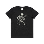 Skeleton Playing Guitar Kid's AS Colour T-shirt Black Kids Youth T-shirt Music Printed In Australia
