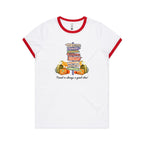 Travel Is Always A Good Idea - Women's Ringer Tee White Red Womens Ringer T-shirt Printed In Australia