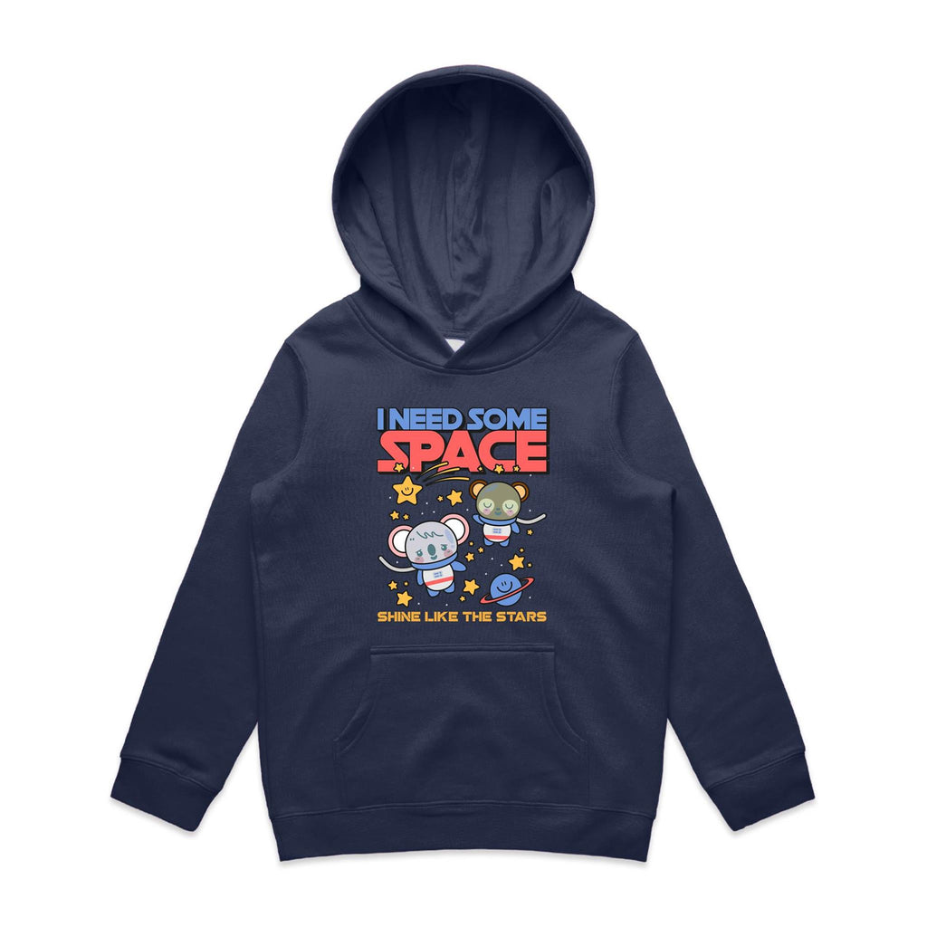 I Need Some Space - Kids Hoodie Midnight Blue Kids Hoodie Printed In Australia