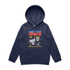 I Need Some Space - Kids Hoodie Midnight Blue Kids Hoodie Printed In Australia