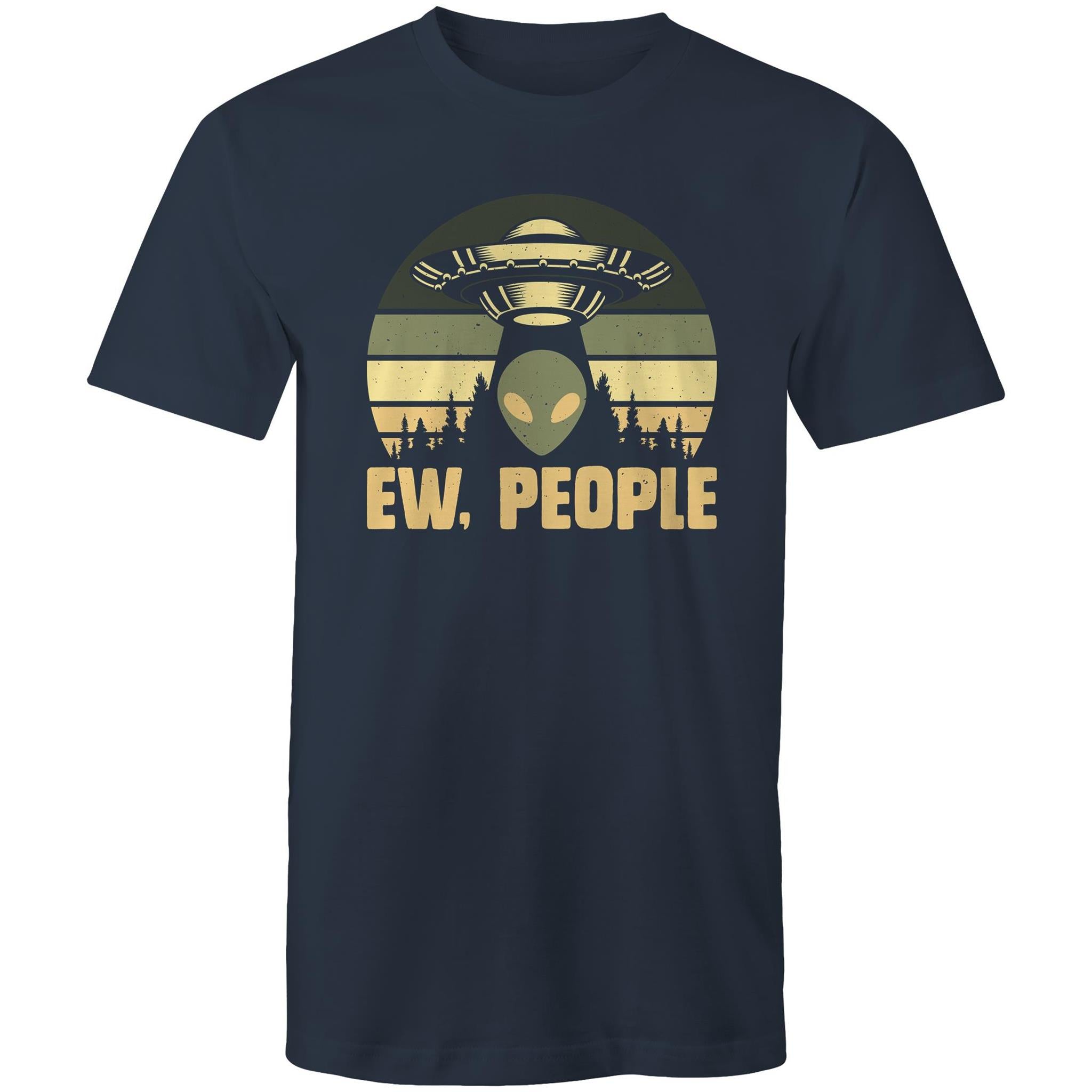 Alien Ew, People - Mens T-Shirt Navy Mens T-shirt Printed In Australia Sci Fi