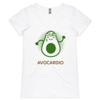 Avocardio - Womens V-Neck T-Shirt White Womens Active V-Neck T-shirt Fitness Printed In Australia