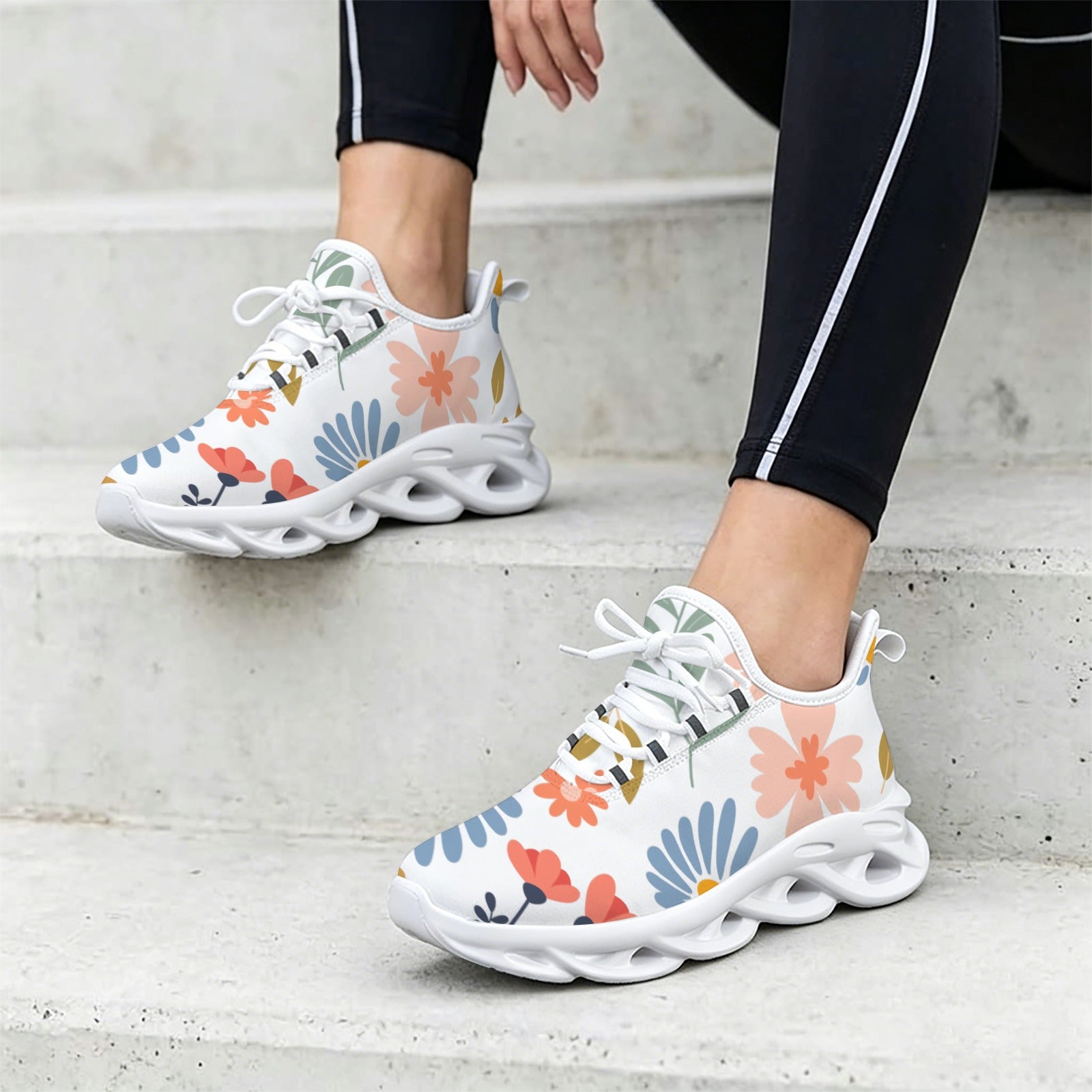 Boho Flowers Women's Twisted Sole Sneakers