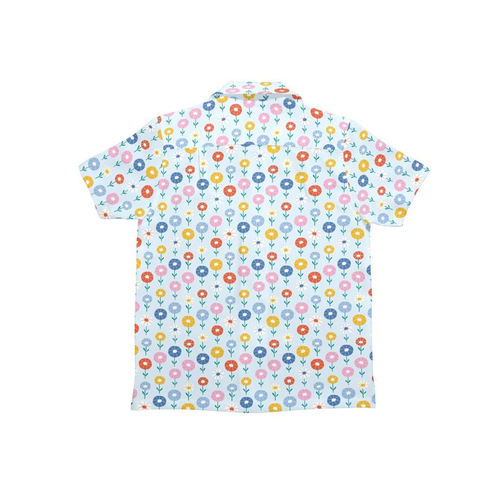 Abstract Cute Flowers Junior Kids Hawaiian Shirt