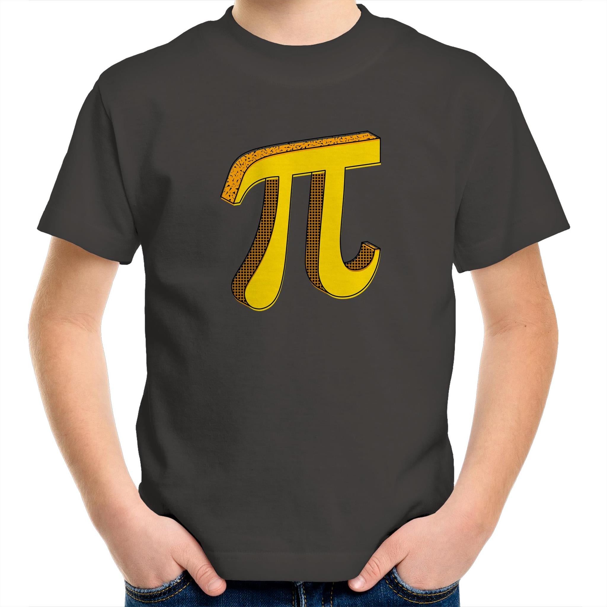 Pi - Kids Youth T-Shirt Charcoal Kids Youth T-shirt Printed In Australia Science