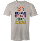 Dad, The Man, The Myth, The Legend - Mens T-Shirt Light Grey Mens T-shirt Dad Printed In Australia