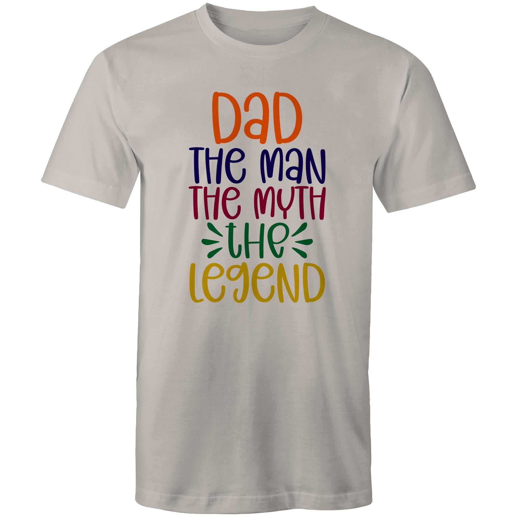 Dad, The Man, The Myth, The Legend - Mens T-Shirt Light Grey Mens T-shirt Dad Printed In Australia
