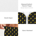 Yellow Lightning Women's Windbreaker Short Set Women's Windbreaker Short Set comic Printed Offshore