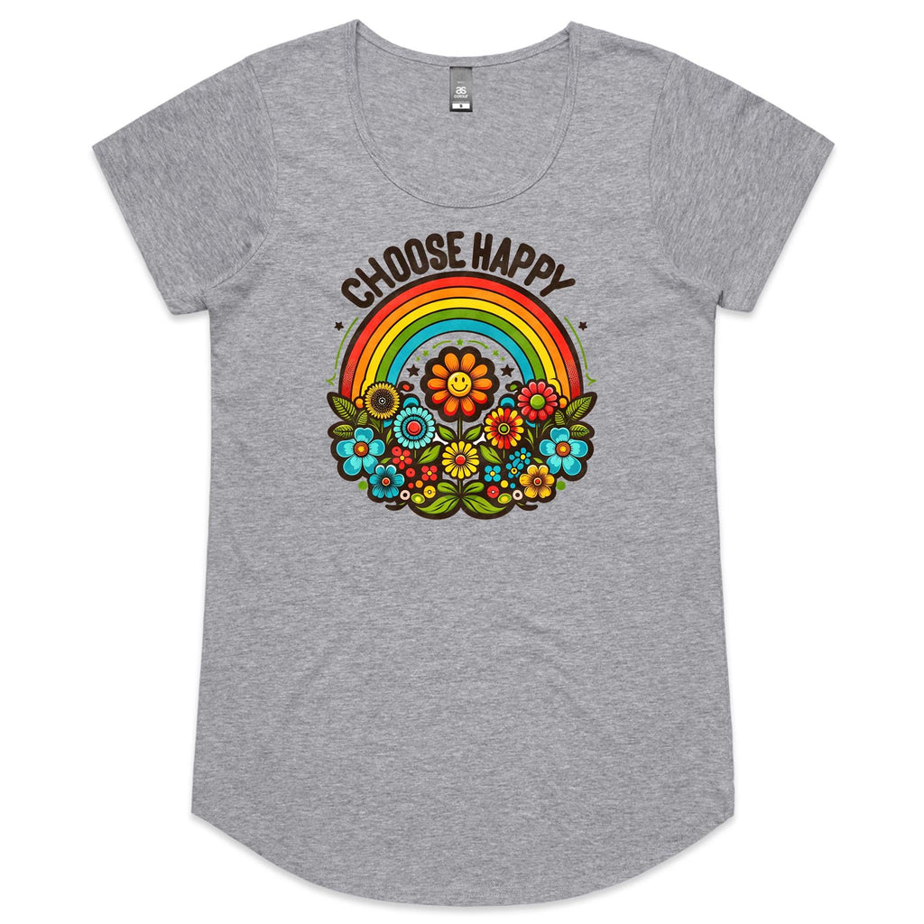 Choose Happy - Womens Scoop Neck T-Shirt
