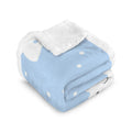 Happy Stars Double-Layer Fleece Blanket 51"x59" One Size Double-Layer Throw Blanket Printed Offshore