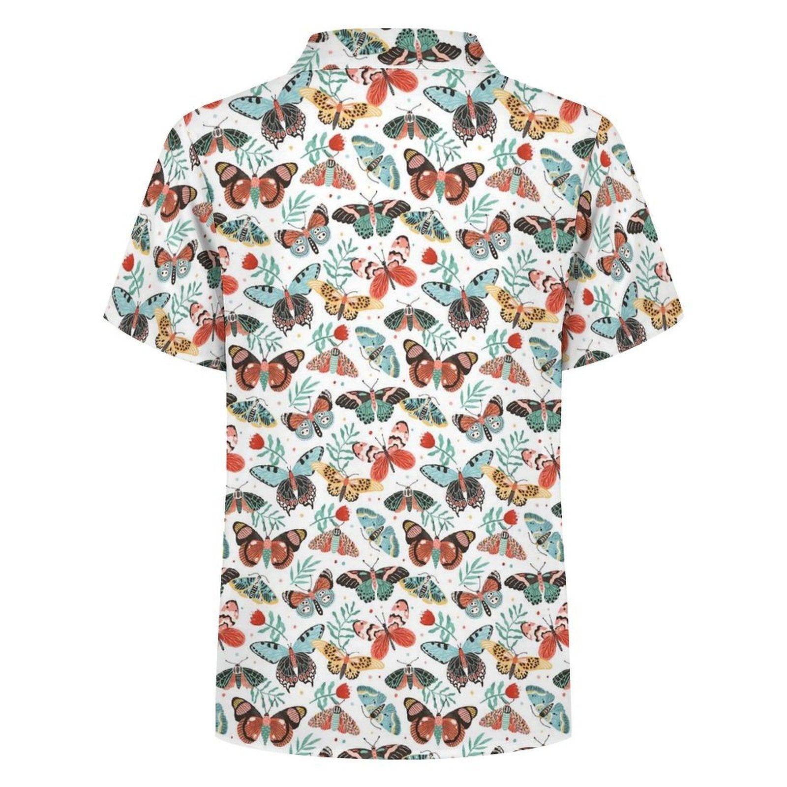 Pretty Moths And Butterflies Kids Youth Short Sleeve Button Up Shirt