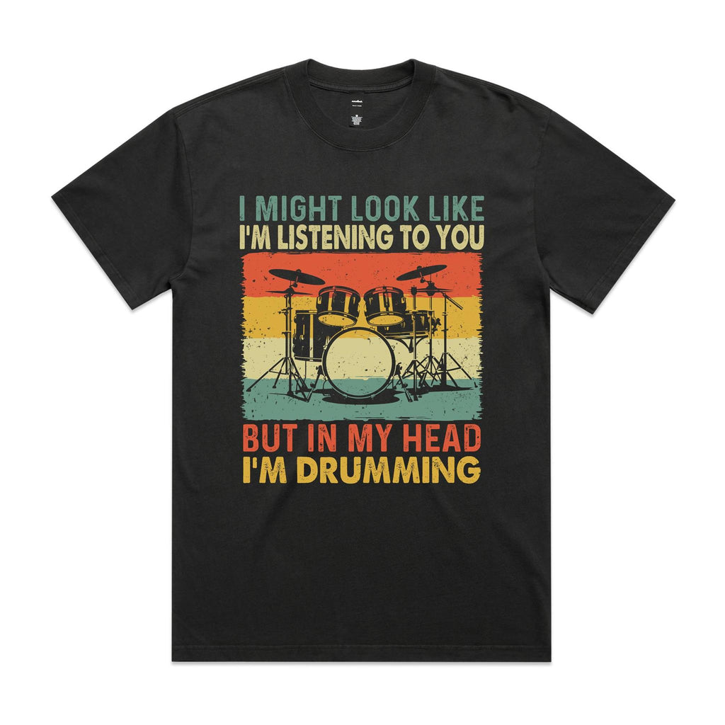 In My Head I'm Drumming - AS Colour Heavy Faded Tee
