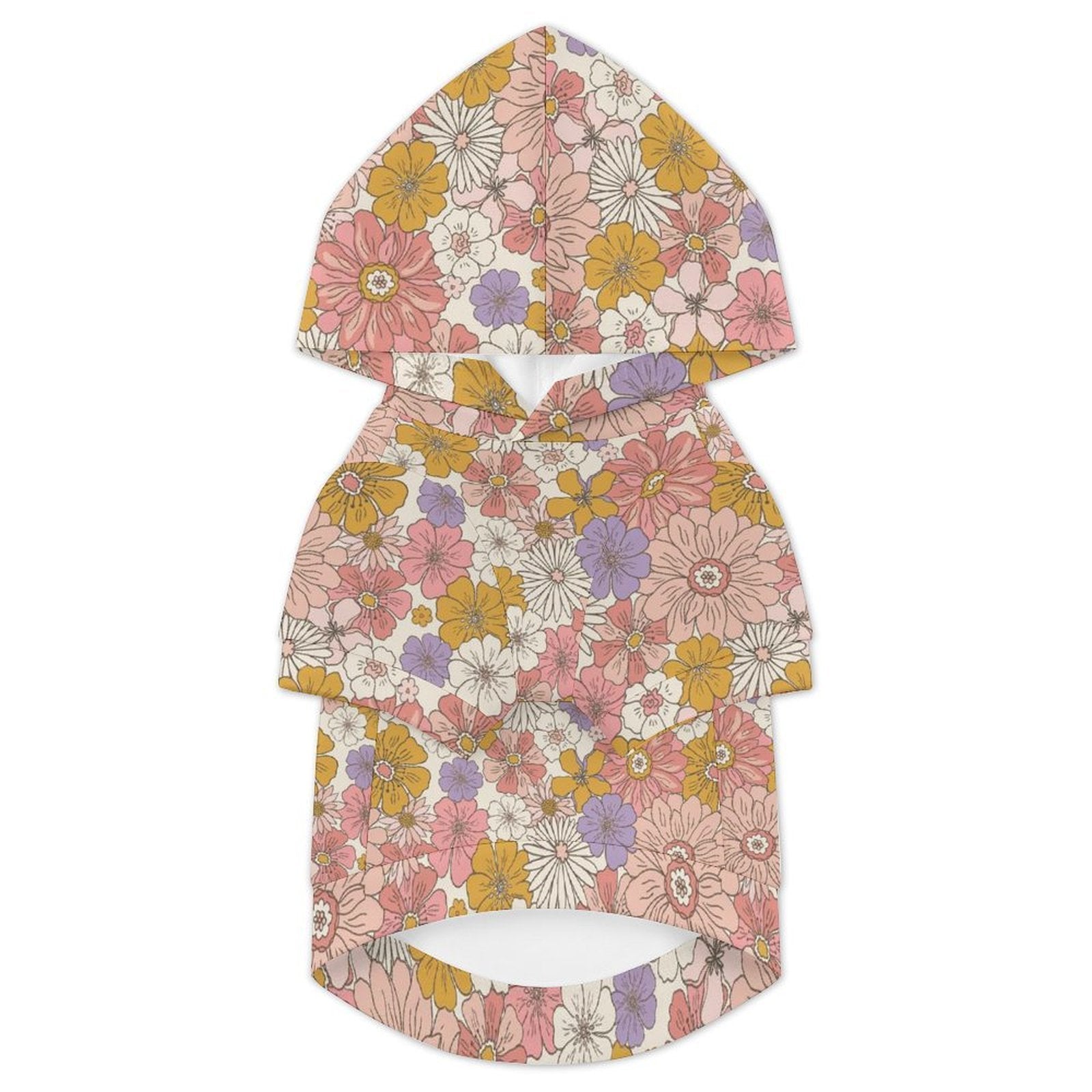 Faded Floral Pet Hoodie (Small Size)