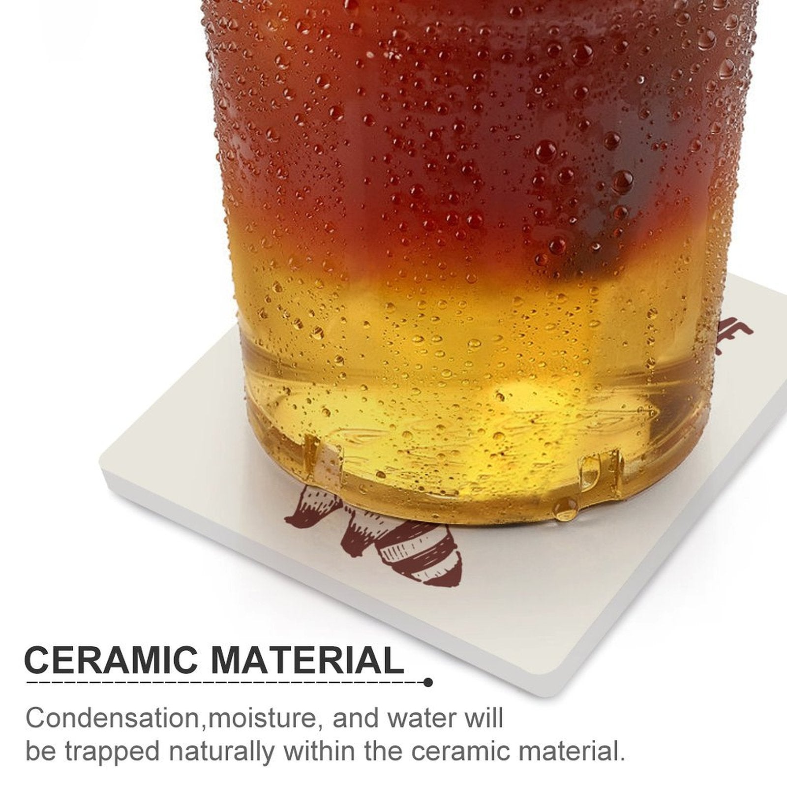 Coffee Makes Me Nicer - Ceramic Coasters (Square) Ceramic Coasters Coffee Printed Offshore