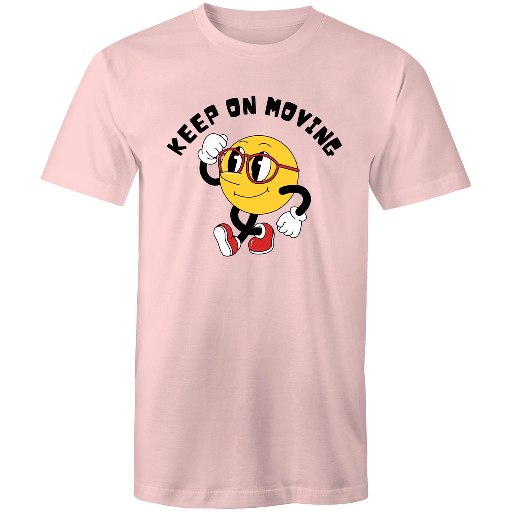 Keep On Moving - Mens T-Shirt Pink Mens T-shirt Fitness Printed In Australia