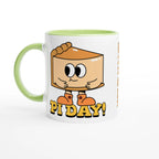 Personalised - Pi Day - White 11oz Ceramic Mug with Colour Inside Ceramic Green Personalised 11oz Mug customise Globally Fulfilled Maths personalise Science