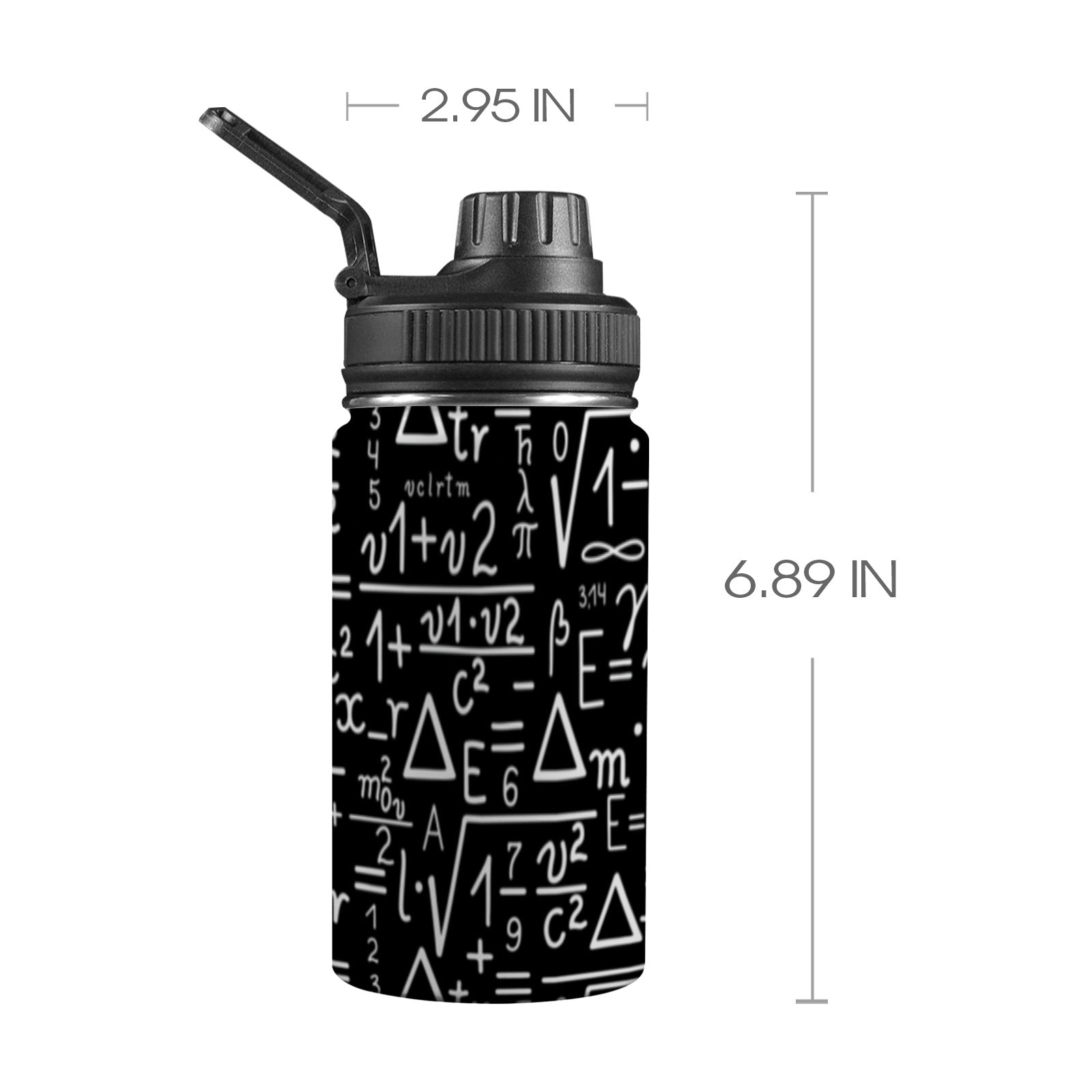 Mathematics - Kids Water Bottle with Chug Lid (12 oz) One Size Kids Water Bottle with Chug Lid Maths Printed Offshore