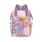 Abstract Roses - Multi-Function Backpack, Nappy / Diaper Bag