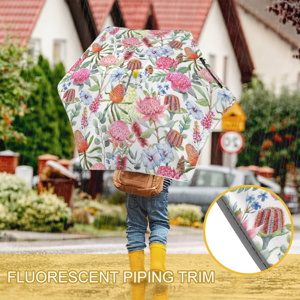 Australian Flowers Kids Safe Round Corner Umbrella Kids Safe Round Corner Umbrella Plants Printed Offshore