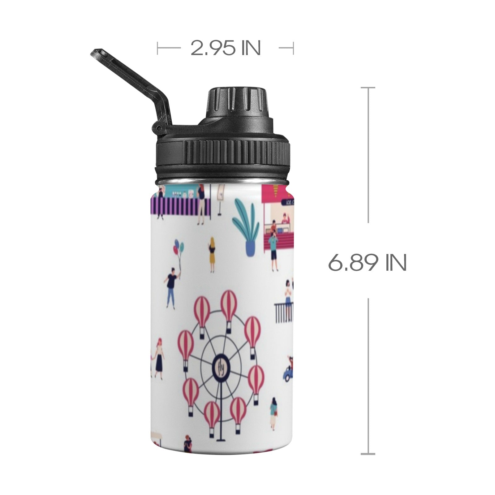 Carnival - Kids Water Bottle with Chug Lid (12 oz) One Size Kids Water Bottle with Chug Lid Printed Offshore