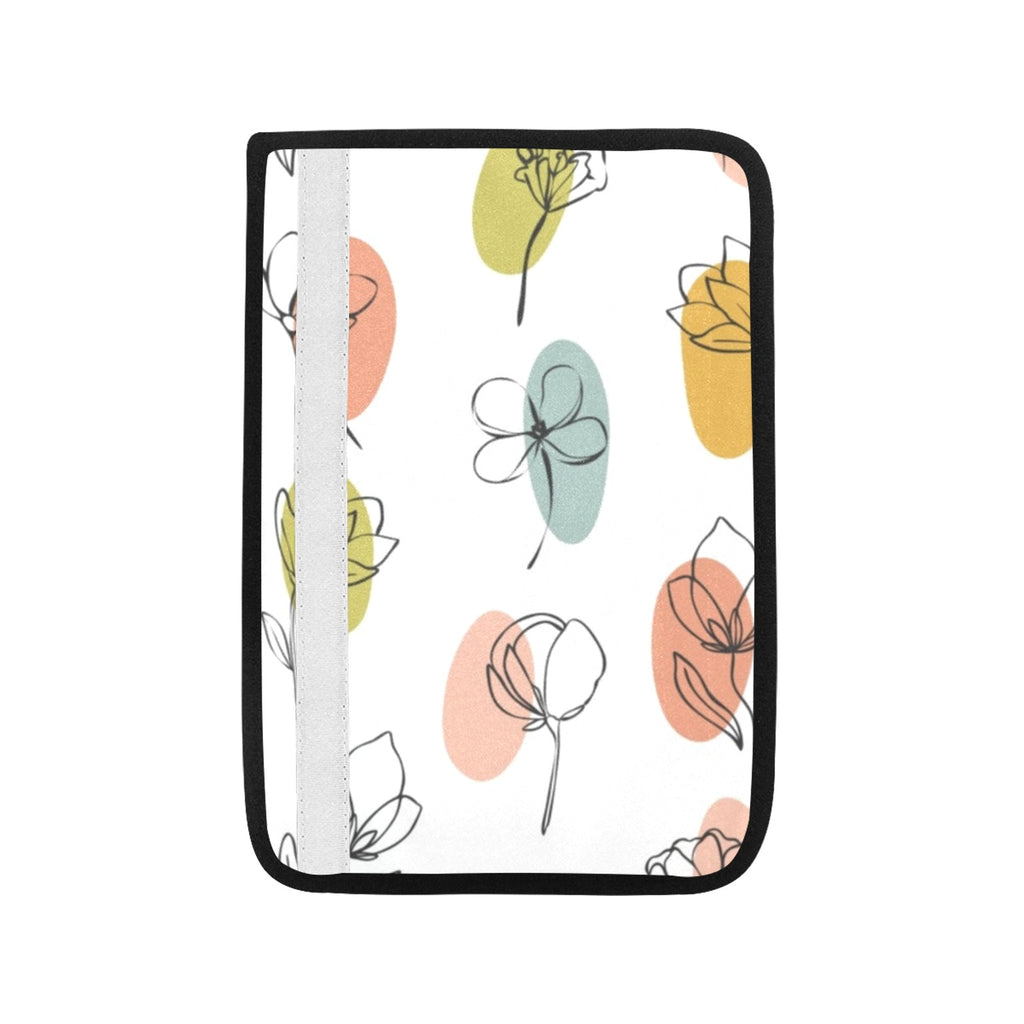 Flower Lines Car Seat Belt Cover 7''x10'' (Pack of 2) Car Seat Belt Cover 7x10 (Pack of 2) Plants Printed Offshore