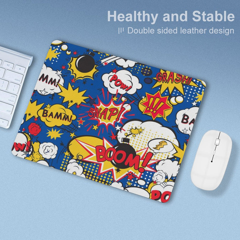 Blue Comic Book Leather Mouse Pad Leather Mouse Pad comic Printed Offshore