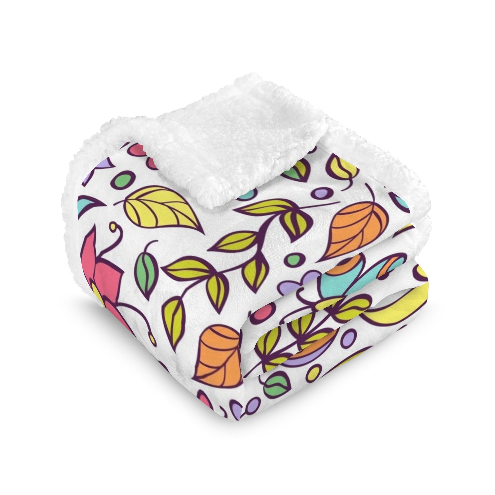 Hippy Butterfly And Flowers - Double-Layer Fleece Blanket 51"x59"