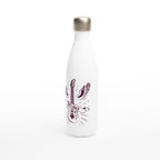 Let's Rock - White 17oz Stainless Steel Water Bottle White Water Bottle Globally Fulfilled Music